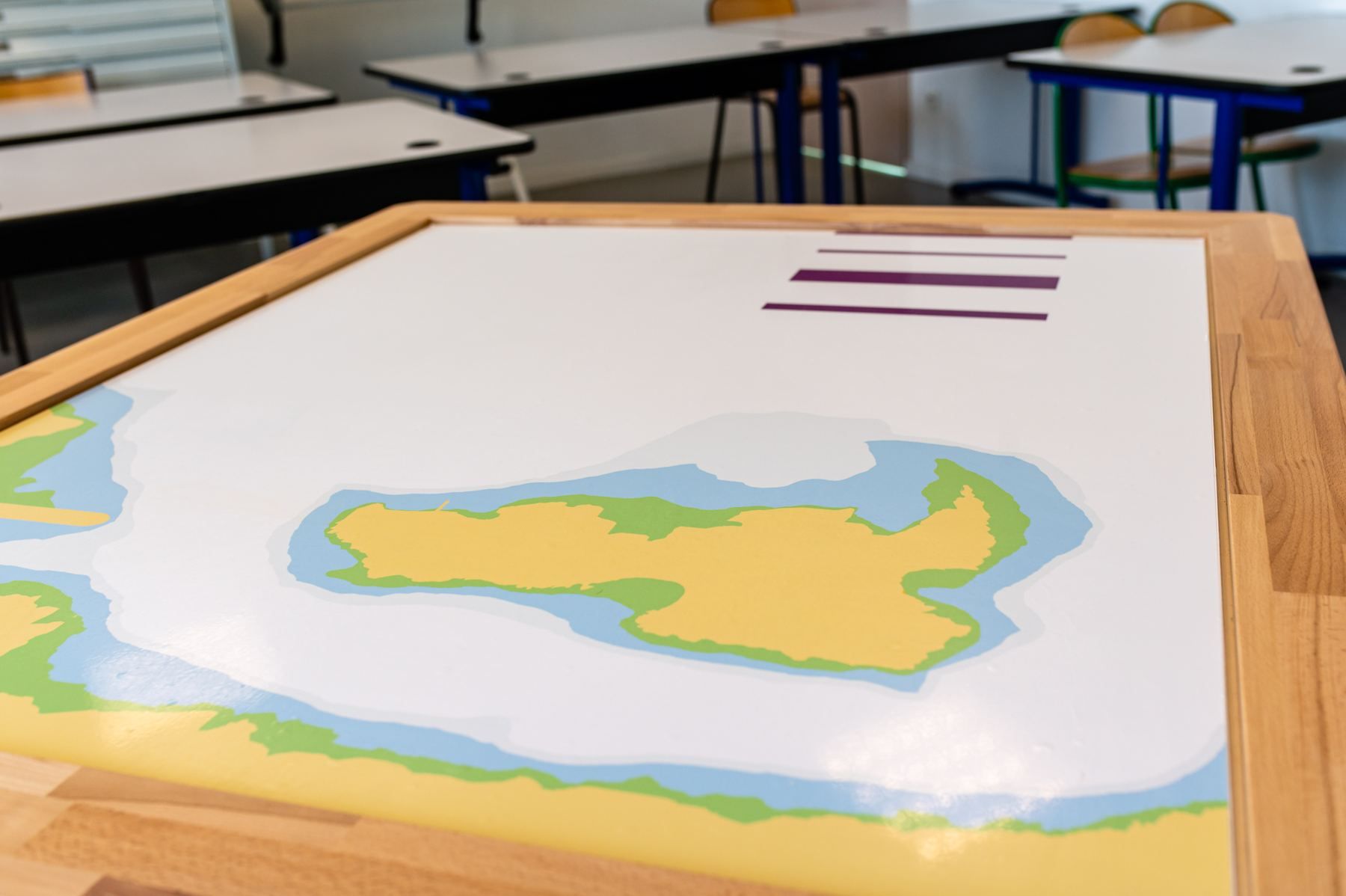 Chart printed on the beechwood board